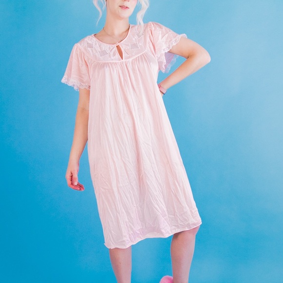 Vintage 80’s Babydoll Peach Nightie Small - Picture 2 of 10